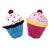 blue and pink cupcake